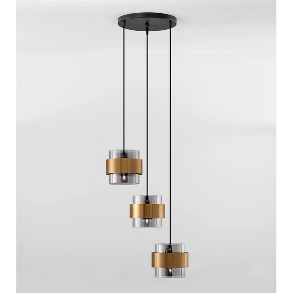 Potrójna wisząca lampa nad stół Vieja LE42624 czarna złota