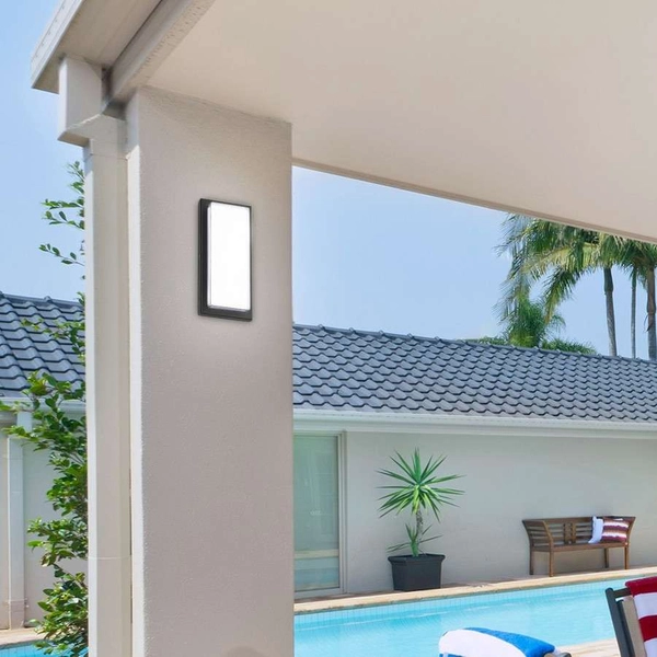 Elewacyjna LAMPA ścienna ANDORRA 8830 Rabalux prostokątna OPRAWA zewnętrzny kinkiet LED 12W 4000K outdoor IP54 czarna biała