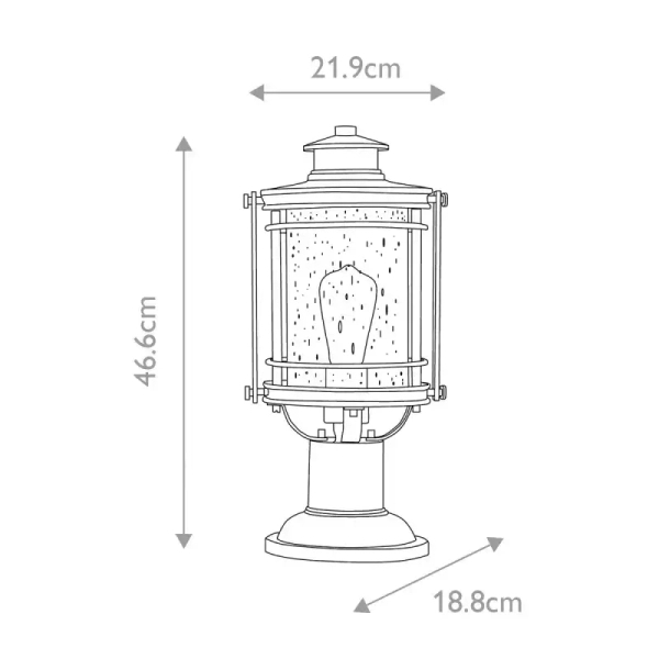 Zewnętrzna lampa stojąca BOOKER QN-BOOKER3-M-IA lampion IP44 srebrny