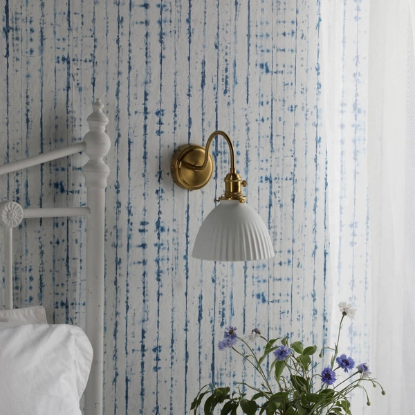 Ceramiczna lampa na ścianę Hadano HAD0740-09 mosiądz biały