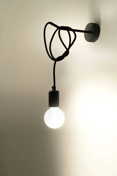 Kinkiet LAMPA ścienna SL.0373 industrialna OPRAWKA na żarówkę bulb loft czarna