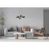 Salonowa lampa wisząca Molite PND-1098-6-BK szklana przydymiona czarna