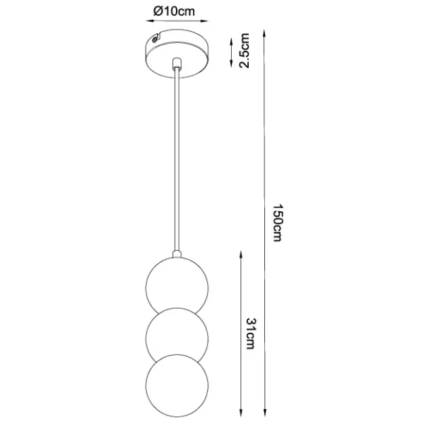 Kulista lampa wisząca ALICE G9 do salonu kule balls okrągłe potrójna P0665 zielona beżowa
