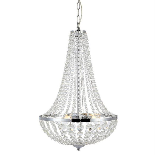 Wisząca lampa kryształowa Granso107551 pokojowa łańcuszki ip44 chrom