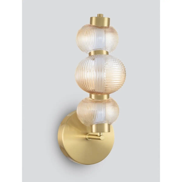 Potrójna lampa ścienna TANVERA LE45205 LED 18W 3000K szklana złoty