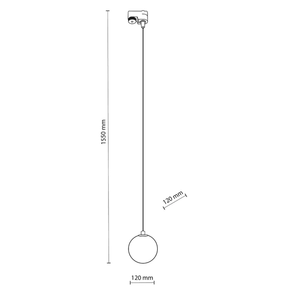 Lampa wisząca kula Tracer 4928 TK Lighting szynowa 1-fazowa bursztynowa