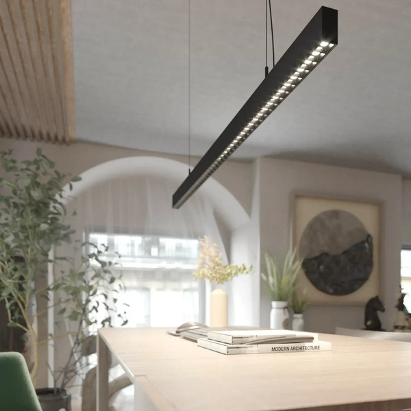 Podłużna lampa wisząca Sigi PL0126-BK Yaskr LED 36W 3000K belka czarna