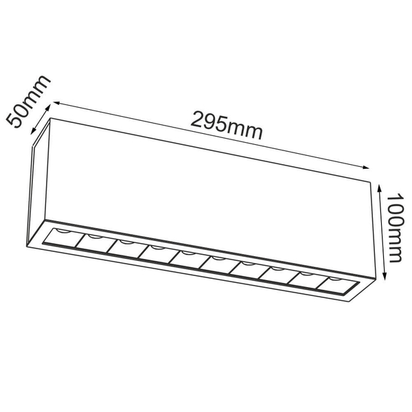 Punktowa lampa sufitowa Glare 1041 BROSline LED 2W 3000K prostokątna czarna