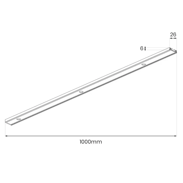 Natynkowa szyna magnetyczna ML2209 100cm Slim Magnetic czarny