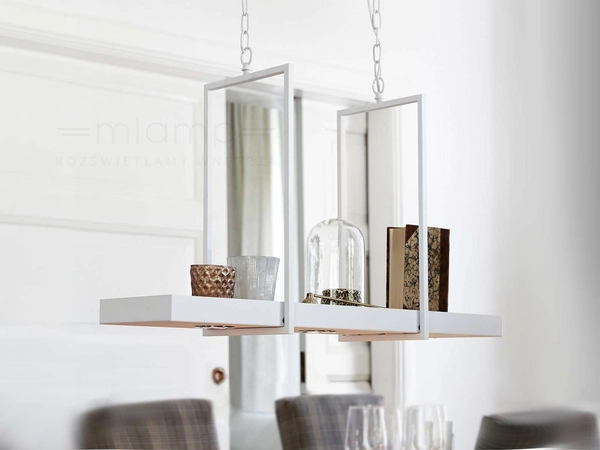 Rustykalna LAMPA belka TRAY 106124 Markslojd metalowa OPRAWA wisząca LED 9W 3000K zwis prostokątny biały