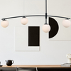 Modernistyczna LAMPA wisząca SENAI PND-31322-4A-SB Italux metalowa OPRAWA szklane kule zwis czarny