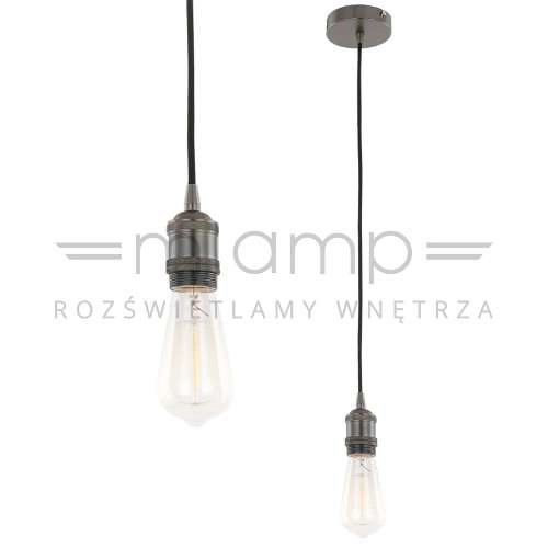 LAMPA wisząca CLASSO DS-M-034 MATT BLACK Italux metalowa OPRAWKA industrialny ZWIS przewód loft czarny matowy