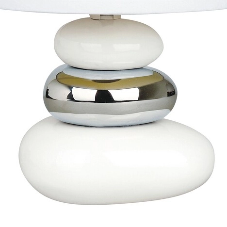 Ceramiczna lampka nocna Salem abażurowa na szafkę nocną biała