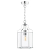 Wisząca lampa do salonu na łańcuchu szklany chrom Aled OUTLET