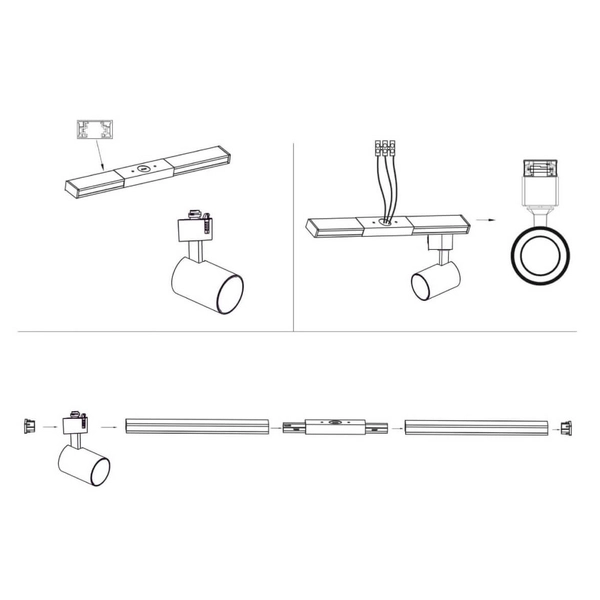 System szynowy SNOW LP-737 WH SET Light Prestige metalowa OPRAWA zestaw listwa z reflektorkami białe