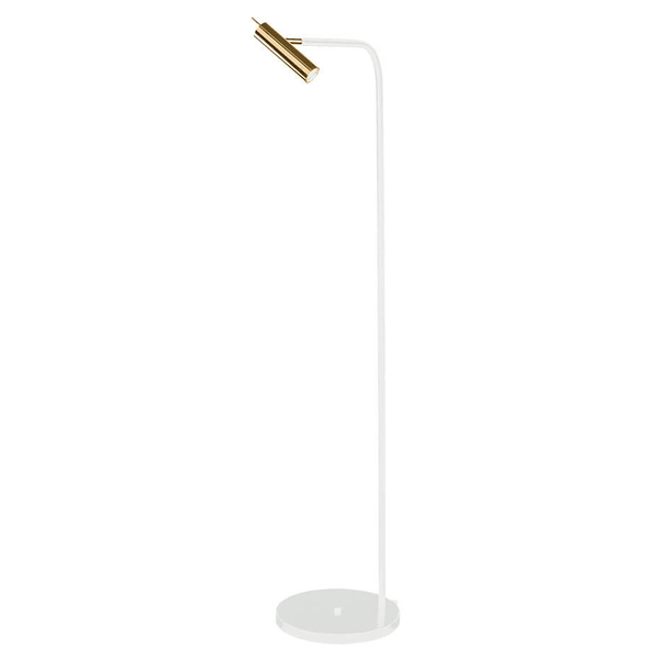Stojąca lampa podłogowa Amos 8143 Amplex tubka reflektorek biały złoty