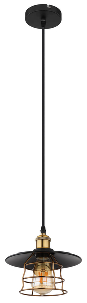 Lampa wisząca Viejo 15086BH druciana czarna miedziana