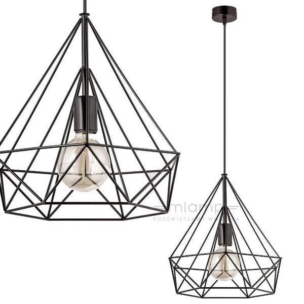 Wisząca lampa druciana VEN W-CORF/D BK industrialna czarna