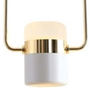 Modernistyczna LAMPA wisząca CGFLARWH LED COPEL metalowa OPRAWA kwadratowa ZWIS ramka frame regulowana tuba biała złota