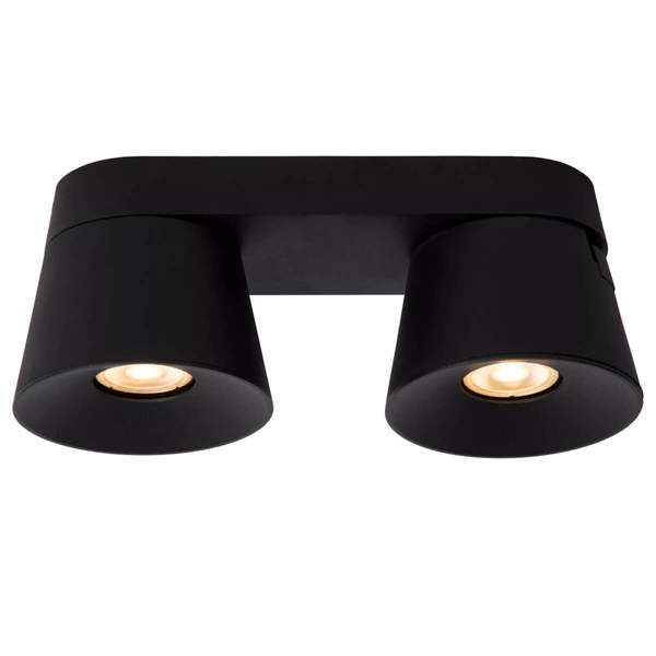 2-punktowa lampa sufitowa Trigono czarne reflektory do holu