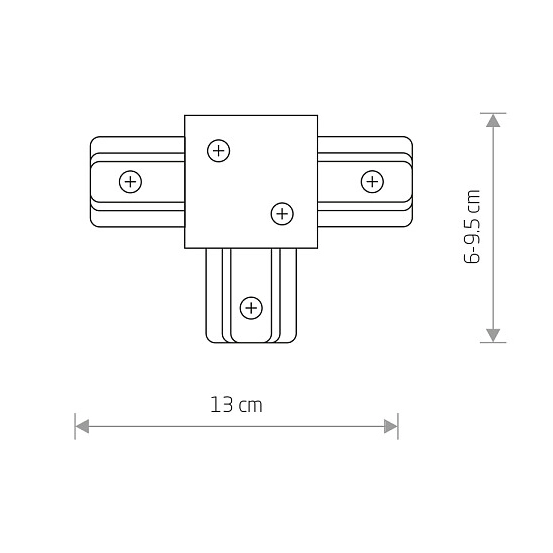 T-ŁĄCZNIK szynoprzewodu Profile 8835 Nowodvorski do 1-fazowej szyny podtynkowej 230V czarny