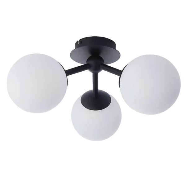 Okrągła lampa sufitowa Pulsa 93489 szklane kule IP44 biały czarny
