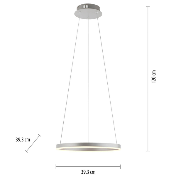 Lampa zawieszana RITUS 15393-95 Just Light LED 23,5W 3000K okrąg srebrna
