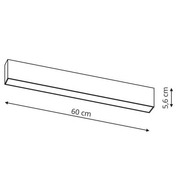 Podłużna lampa do szynoprzewodu Magnetic LP-560-MAG-BK LED 20W 3000K czarna