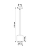 Wisząca LAMPA SL.0052 metalowa OPRAWA zwis tuba szara