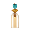 Wisząca lampa tuba Busco PND-30263-1C-BRO-AMB bursztynowy złoty kolorowy