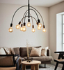 Wisząca lampa pokojowa Lavello metalowe łuki czarne