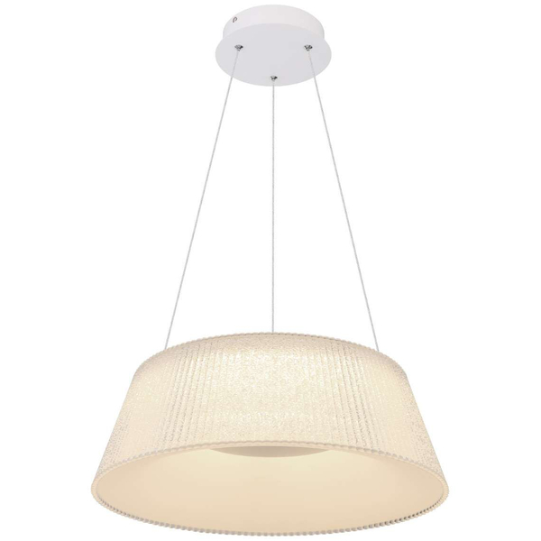 LAMPA wisząca CROTONE 48801CH-45 Globo plisowana OPRAWA zwis LED 45W 3000K - 6000K kryształki biały przezroczysty
