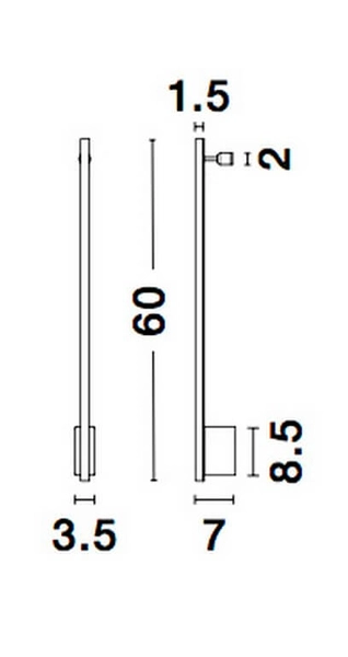 Metalowy kinkiet jadalniany Buin stick LED 10W 3000K czarny