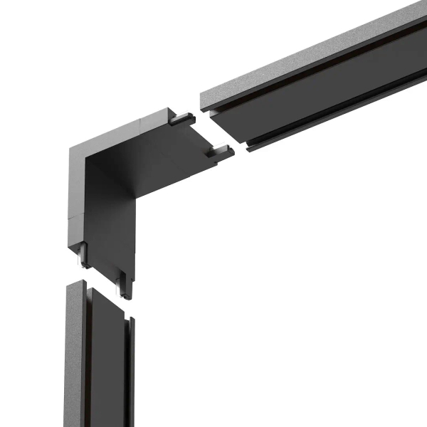 Narożny łącznik do systemu szyn magnetycznych Slim Magnetic ML2213 czarny