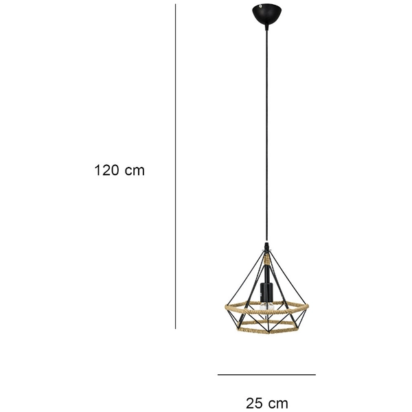Loftowa LAMPA wisząca Piramida 8801/1 ZWIS - 06 Elem industrialna OPRAWA metalowy ZWIS na linie czarny