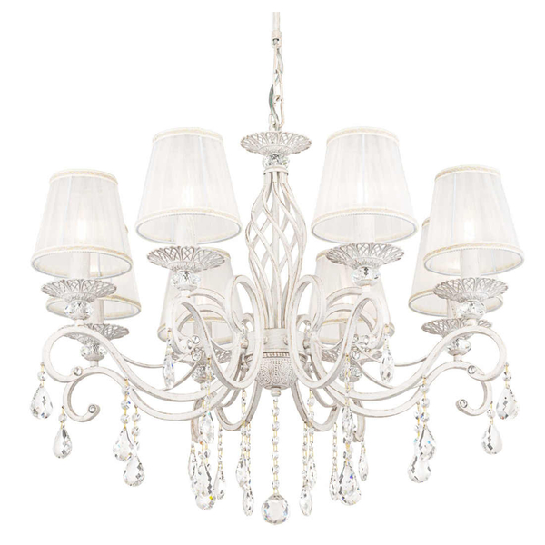 Żyrandol LAMPA wisząca GRACE ARM247-08-G Maytoni abażurowa OPRAWA zwis glamour z kryształkami złoty biały