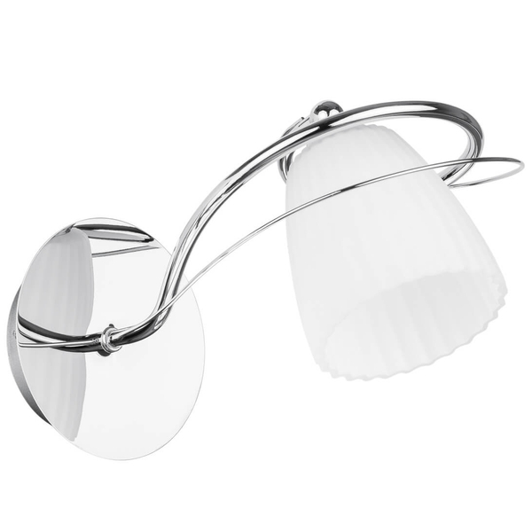 Ścienna lampa do salonu Tipene MW15105-1CR Italux szklana chrom biała