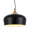 Loftowa lampa wisząca Parma metalowa do holu czarna drewno