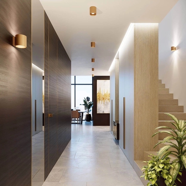 Kinkiet ścienny Orbis SL.1181 cylinder tuba metalowy złoty