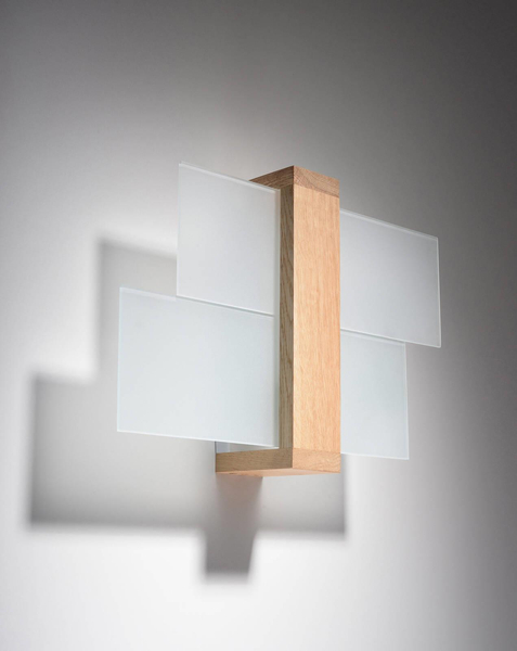 Kinkiet skandynawski FENIKS SL.0077 Sollux drewniana lampa biała