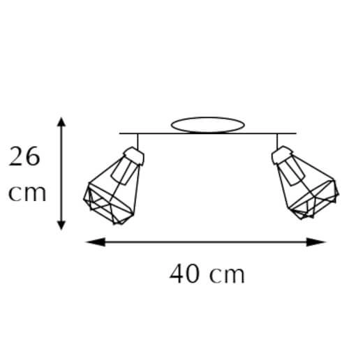 Loftowa lampa sufitowa 8414/2 BL CO reflektorki czarne miedź