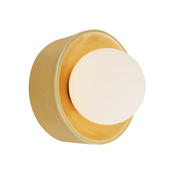 Żółta szklana lampa ścienna RAINBOW W0453 kulista 1xG9 IP20