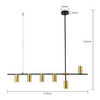 Lampa wisząca ARIZONA LP-074/6PL BK/GD Light Prestige loftowa oprawa metalowy zwis tuby czarne złote