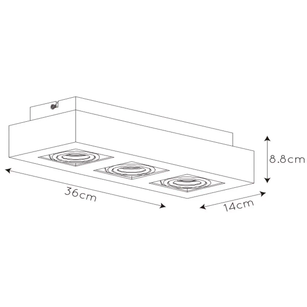 Podłużna lampa sufitowa XIRAX 09119/16/31 Lucide biała czarna