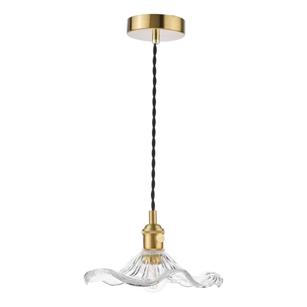 Lampa jadalniana zwis Hadano HAD0140-12 szklana mosiądz przezroczysty