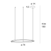 Wisząca lampa ring CAYENNE czarna P0662D 1xLED 37W 3000K pierścień