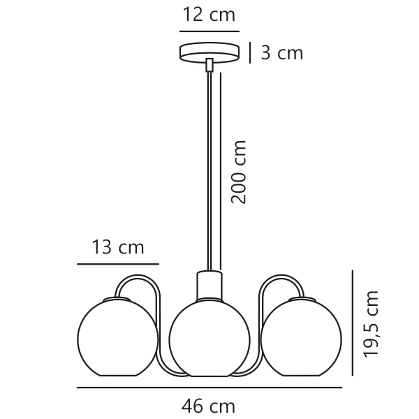 Szklana lampa wisząca kule Franca 2312543035 nad stół mosiądz błyszczący