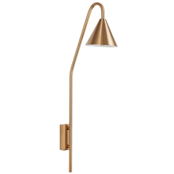Metalowa lampa ścienna PRIMO gold ST-8538 gold do biura stożek złoty