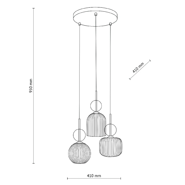 Wisząca lampa do przedpokoju Sophia Cognac ryflowana biały czarny