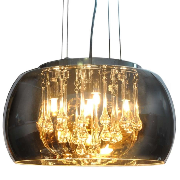 LAMPA wisząca ROMEO 310613 Polux okrągła OPRAWA szklana ZWIS glamour rain chrom